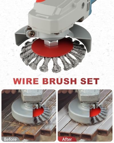 Rocaris 45 Pack 4 Inch Wire Wheel Brush for 4 1/2 Angle Grinder