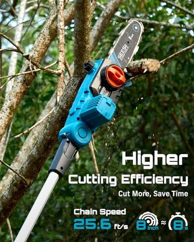 SEESII 21V 8-Inch Electric Pole Saw, Battery & Charger Included