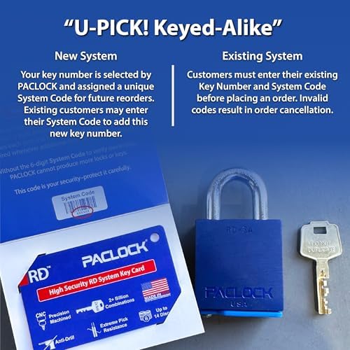 PACLOCK's 82-Series Patented Container Lock, High Security Rotating Disc, Exclusive Key Number, Keyed Different, Black, Anodized Aluminum, 1, for Ribbed-Handles on Container Doors
