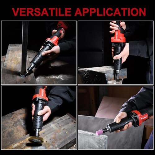 AOBEN Cordless Die Grinder, 25,000 RPM Electric Straight Grinder Tool with 2 x 4.0Ah Batteries & Charger, 1/4" Collet, 3-Speed Heavy-Duty for Metal Grinding, Polishing, Welding Repair, Tool Case