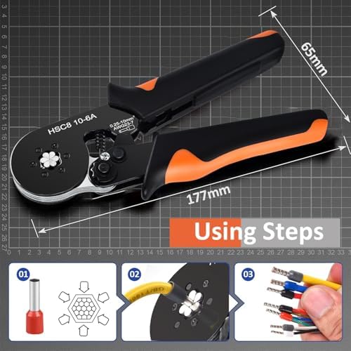 Crimping Terminal,Multiple Crimping Pliers HSC86-4/6 Combination,Electrical Equipment Connector,Wire Connection Terminal(HSC8 6-4A TE1200box)