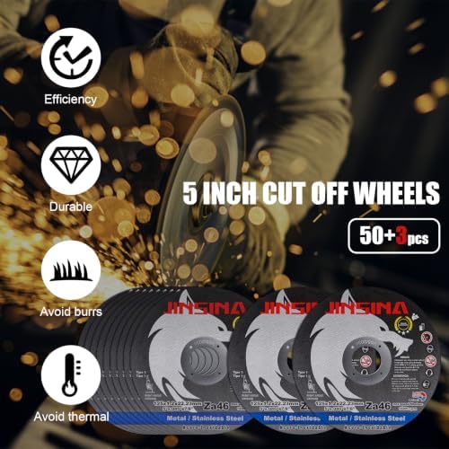 5" Cut Off Wheels 53PCS, Metal and Stainless Steel Cutting Wheel