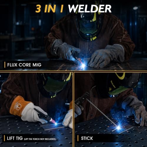TOOLIOM 135A 110V Gasless Flux Core MIG Welder Kit with Wire and Gloves