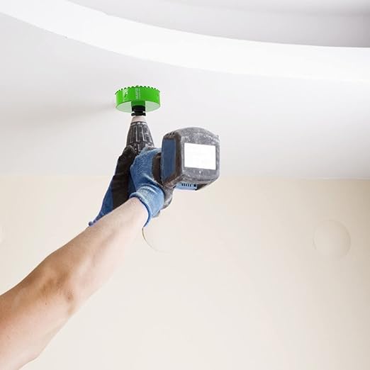 4-1/4" Carbide Grit Hole Saw for 4 Inch Recessed Lights, Cut Through Stucco, Ceiling Old Plaster, Drywall, Cement Board, Sheetrock with 1-1/2" Depth, Up to 3X Longer Life