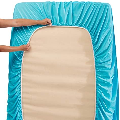 Hearth & Harbor Cal King Size Sheets - 4 Piece Bed Sheet Set, Hotel Luxury Double Brushed Bed Sheets - Extra Soft Bedding Sheets & Pillowcases, California King, Beach Blue