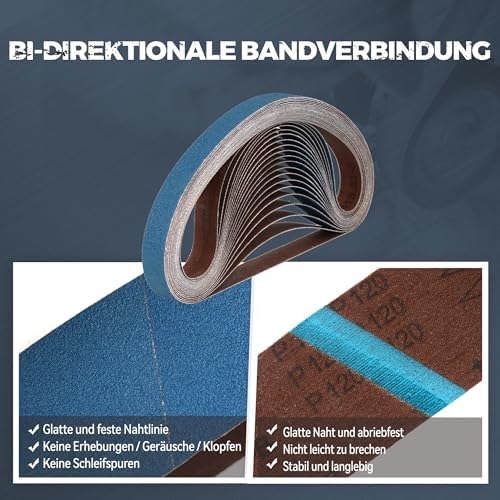 1 x 30 Inch Zirconia Sanding Belts, 20Pcs 5 Each of 40/60/80/120 Grits