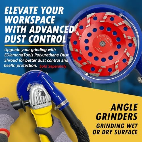 7" Diamond Grind Wheel 10 S Seg Concrete & Coating 5/8"-11 Threaded Arbor
