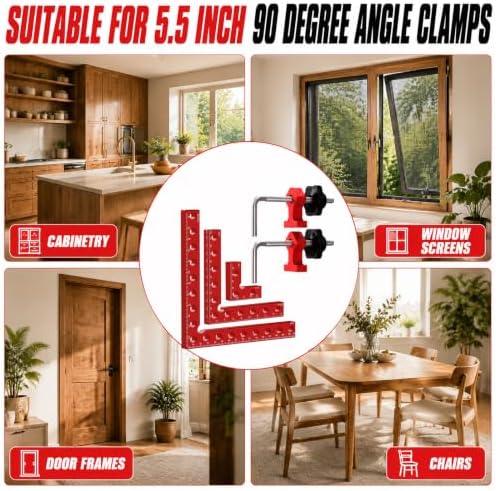 Corner Clamps for Woodworking, 90 Degree Clamp (Red, 12Pack Corner Clamps)