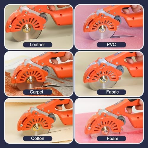 VLOXO Cordless Electric Rotary Scissors Power Fabric Cutter with 2 Battery