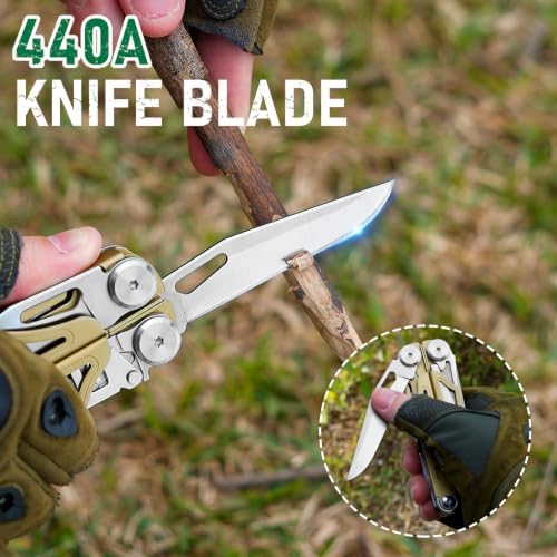 BIBURY Multitool Pliers with 440A Knife & Full Size Scissors, BI2045D