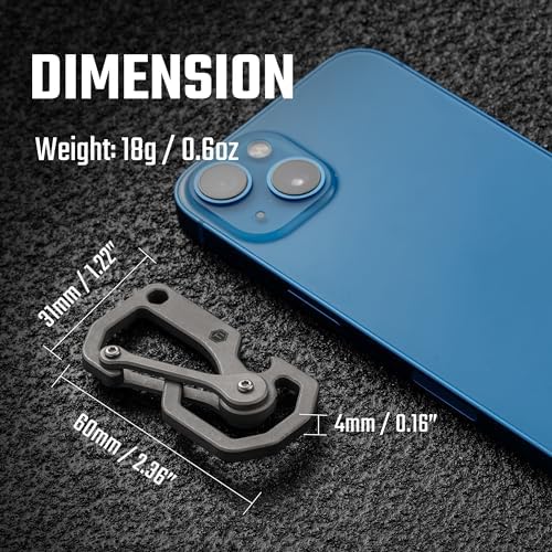 KeyUnity Titanium Carabiner Keychain Multitool Tool