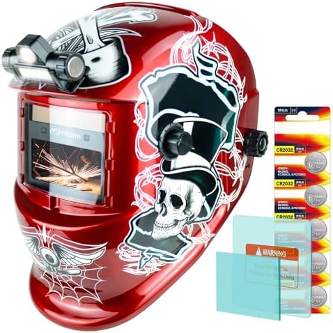 TRQWH Welding Helmet with Light True Color Auto Darkening Welding Helmets for Men Solar Powered Welding Hood with 2 Arc Sensor Wide Shade 4/9-13 for TIG MIG ARC Cool Welder Mask