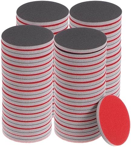 uxcell 100pcs 600 Grit Sanding Sponge 3 Inch Hook and Loop Sponge Sanding Disc Wet/Dry for Car Wood Drywall Metal
