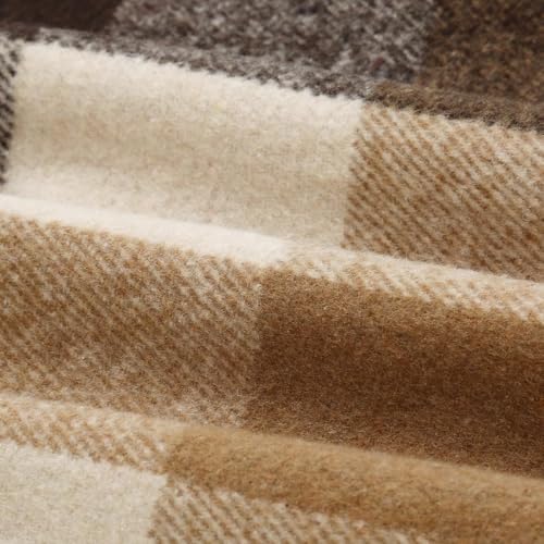 IDEALSANXUN Plaid Skirts for Women Fall Winter Knee Length Pencil Wool Skirt with Slit