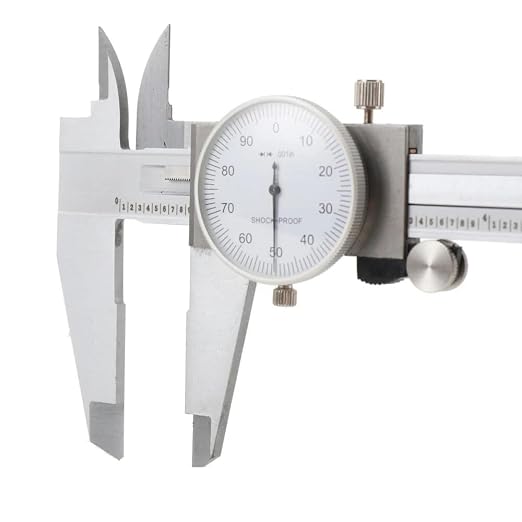12'' Shockproof Dial Caliper Stainless Steel001'' Grad Calipers Ruler w/Case