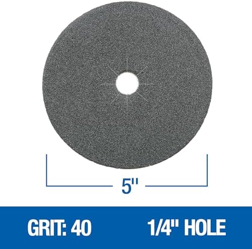 Mercer Industries 405040 Silicon Carbide Floor Sanding Edger Discs, 5" x 1/4" Hole, Grit 40F (50 pack)