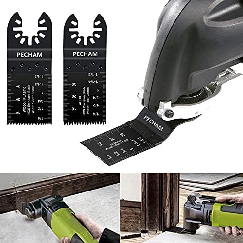 PECHAM 24PCS Universal Wood Metal Oscillating Multitool Quick Release Saw Blades Fit Porter Cable Black & Decker Rockwell Ridgid Ryobi Milwaukee Chicago