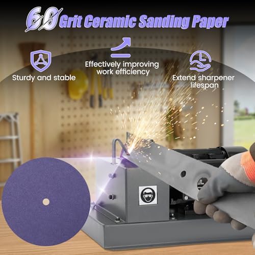 30 Pack 7" Sanding Disc for 2/3HP 500W Lawn Mower Blade Sharpener