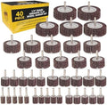 Dura-Gold 40-Piece Flap Wheel Sander Set with 1/4" Shank - 80 Grit Aluminum