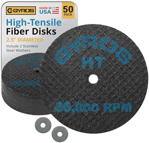 Gyros 11-32250/50 Fiber Disks HT Cut Off Wheels (For Dremel Type Tools), 2-1/2-Inch-Diameter - BULK 50 by Gyros