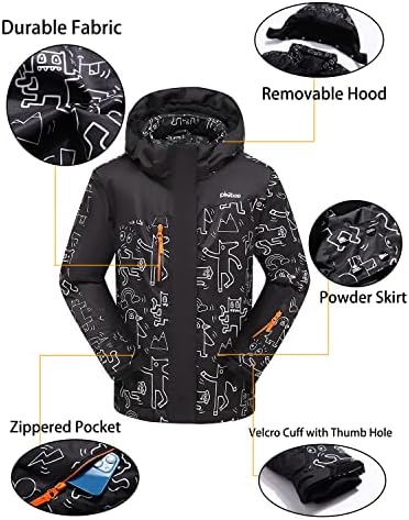 PHIBEE Big Boy's Waterproof Breathable Snowboard Ski Jacket