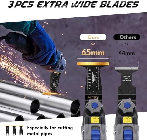 KELIN 16pcs Titanium Oscillating Tool Blades, Universal Multitool Blades