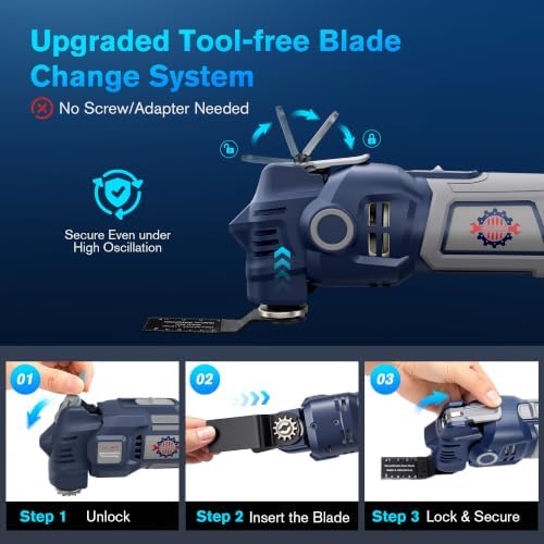 Oscillating Multi-Tool Kit, Low Vibration Design, 3.6A Oscillating Saw 430W