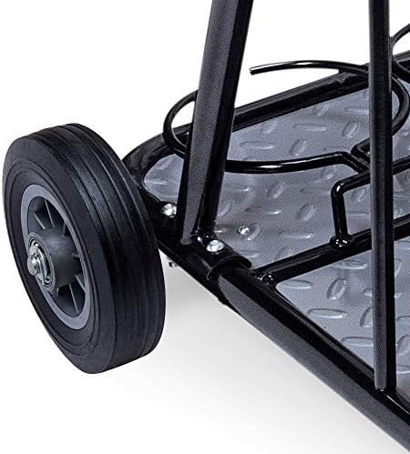 Eastwood Professional Welding Cart for TIG MIG Stick Welder Plasma Cutter Black Steel Construction with Trays Cable Gas Bottle Holder and Wheels