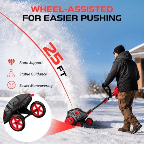 Cordless Electric Snow Shovel, 40V Snow Blower, 17'' Width