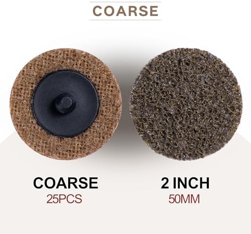 25 PCS Sanding Discs 2 Inch Coarse Quick Change Disc with 1/4" Shank