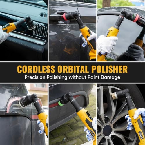 Cordless Mini RO/DA Car Polisher,DeWalt 21V Compatible, Tool Only