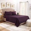 JS Sanders Affordable Microfiber 6 PC Bed Sheet Set - King Size, Eggplant