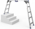 Heavy-Duty Adjustable Work Platform 330lbs Capacity - Ultra-Wide Portable Folding Aluminum Scaffolding Platform with Non-Slip Surface, Multi-Position Ladder for Construction & Maintenance