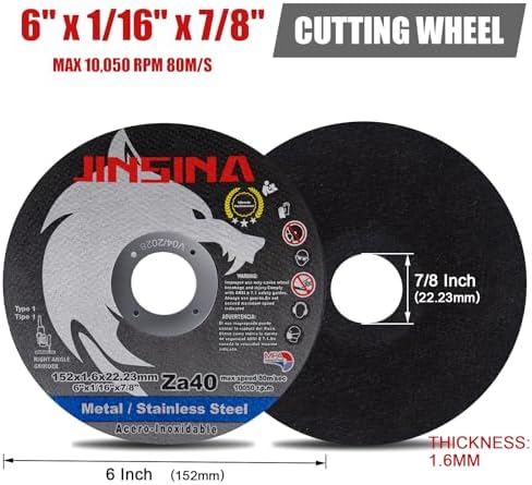 6" Cut Off Wheels 12PCS, Metal and Stainless Steel Cutting Wheel