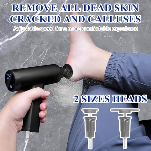 Upgraded Electric Callus Remover for Feet 4500rpm, 10 Adjustable Speeds, Professional Electric Foot Callus Remover Foot Sander Pedicure File with 2 Replaceable Heads and Sandpaper Discs