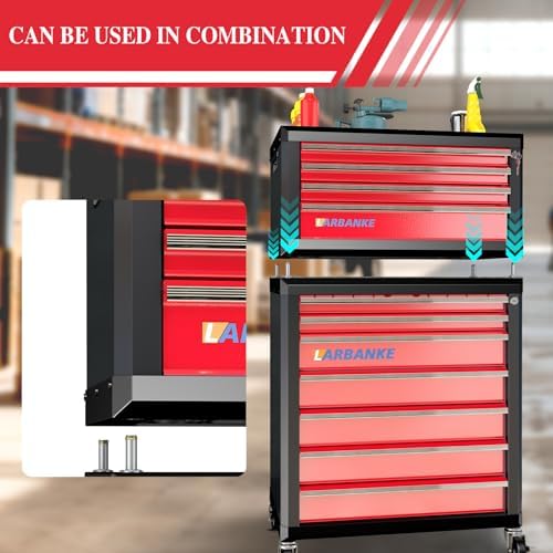 LARBANKE 4-Drawer Tool Chest with Lock,Portable Tool Box with Handle