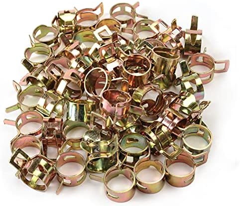 Fielect 50pcs 4/9" / 12mm Spring Band Type Action Hose Pipe Clamp Low Pressure Air Clip Clamp Fasteners Assortment Kit for Plumbing, Automotive and Mechanical