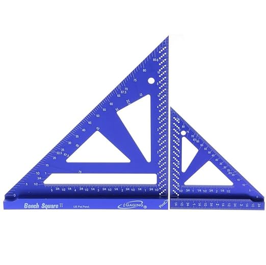iGaging Bench Square 4" & 7" (Aluminum, Set), Tri Square Set, #36-BS-47-A
