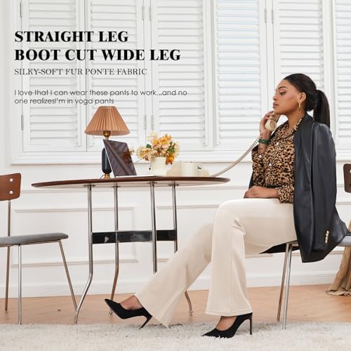 DGD Wrinkle-Free Stretch Dress Pants Plus Size for Women Pull-on Pant Ease into Comfort Office Pant