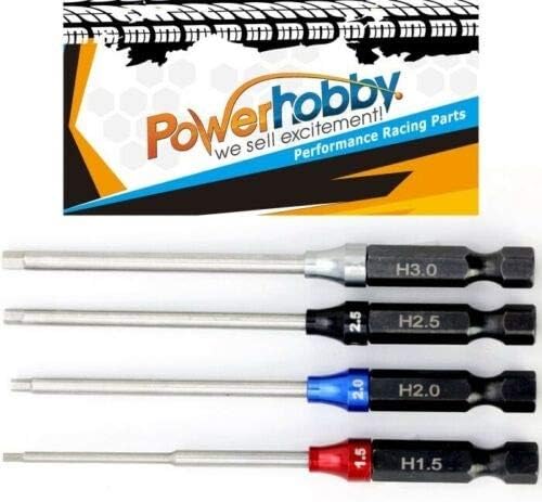 Powerhobby Standard + Metric RC Hex Driver 1/4" Power Tool Tip Set Combo
