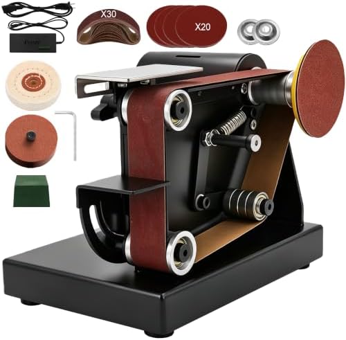 SporGain Mini Belt Sander, 4-in-1 Small Belt Grinder, 20"x1.2" Sanding Belt