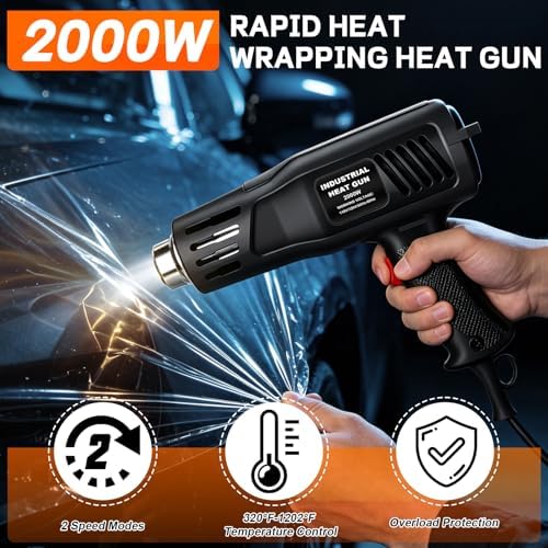 47PCS Vinyl Wrap Tool Window Tinting Kit with Heat Gun,Car Wrapping Kit for Window Tint Include Sponge Roller,Magnet Holder,Tint Squeegee,Film Cutter,Vinyl Tucking Tool for Car Film Installation
