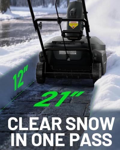20V 20" Cordless Snow Blower, Brushless Snow Thrower 2x5.0Ah Batteries