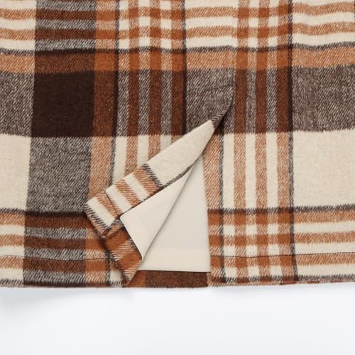 IDEALSANXUN Plaid Skirts for Women Fall Winter Knee Length Pencil Wool Skirt with Slit