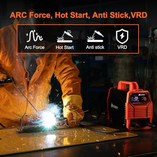200A Pro Welder, 110V/220V Dual Voltage 2 In 1 ARC/Lift TIG Welding Machine with Synergic Control, IGBT Inverter Stick Welder with Large LED Display, Hot Start, VRD, Arc Force and Anti-Stick