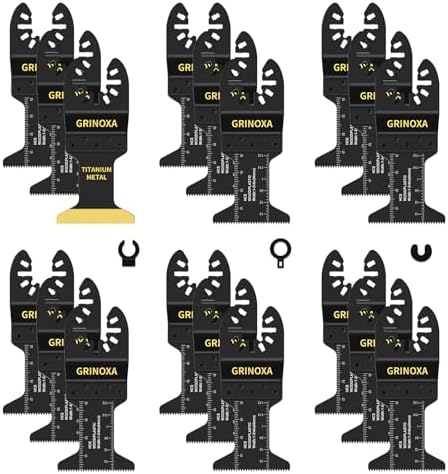 18PCS Multitool Blades Kit, Oscillating Saw Blades for Wood Plastics Metal