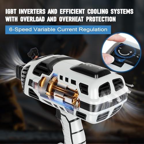 Portable Welding Machine, 110V Handheld Welder Machine with IGBT Inverter 6 Variable Current Adjustment 20-120Amp Welding Output for Metal Welding, Fence Repair, Ironwork Fabrication