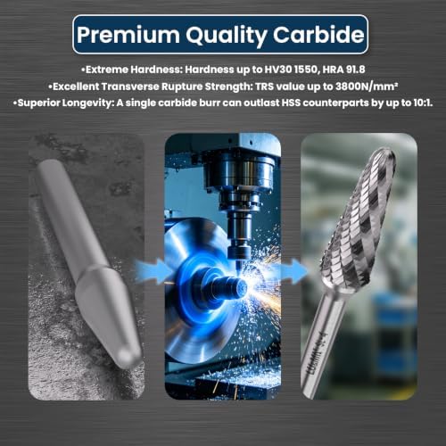 LU&MN SL-4 Tungsten Carbide Burr, 1/2" Head 1/4" Shank, 1 Pc