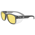 MAGID Y50 Safety Glasses for Construction | Black Frame — 72-Pack, Amber Lens | Side Shields, ANSI Z87.1+, Anti-Fog, Scratch-Resistant, 99.9% UV Protection, Polycarbonate Lens