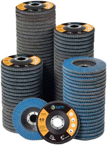 S SATC 100 PCS Premium 4 1/2" Flap Discs T29 Abrasive Zirconia Grinding Wheels 40 Grit for Rust Removal Grinding